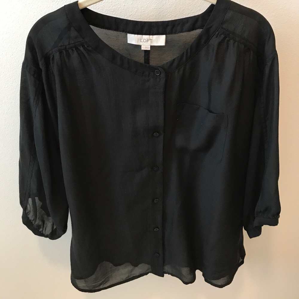 Black billowy Loft blouse