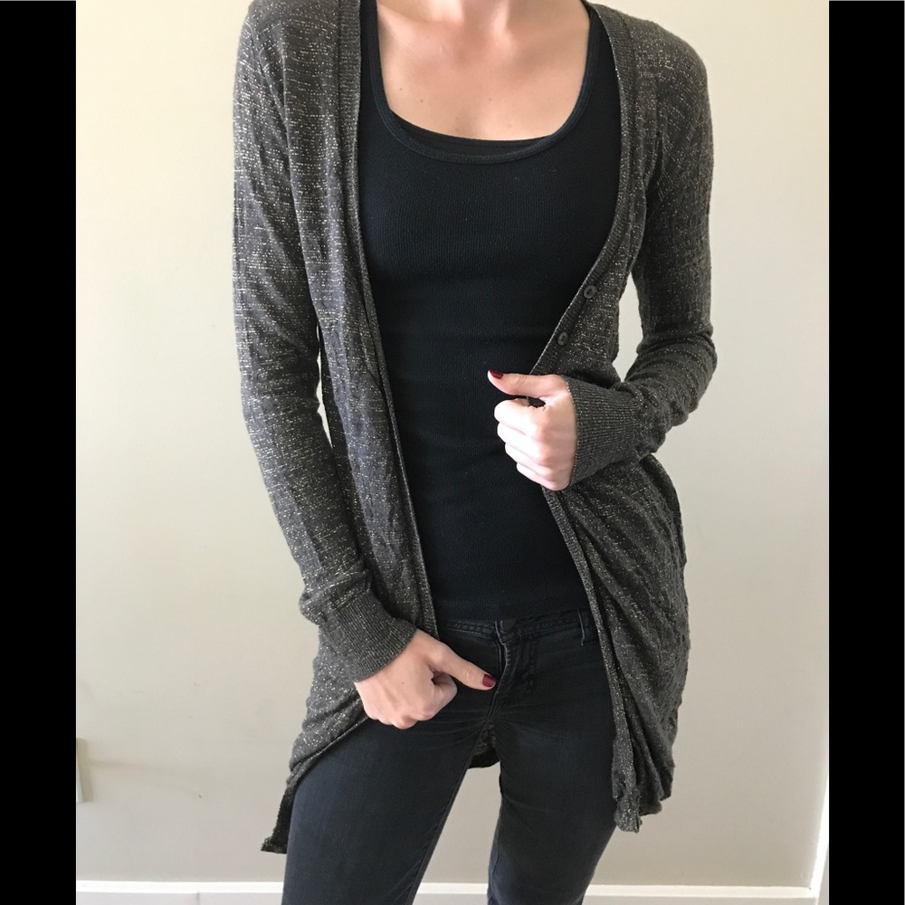 Long dark brown wool sweater