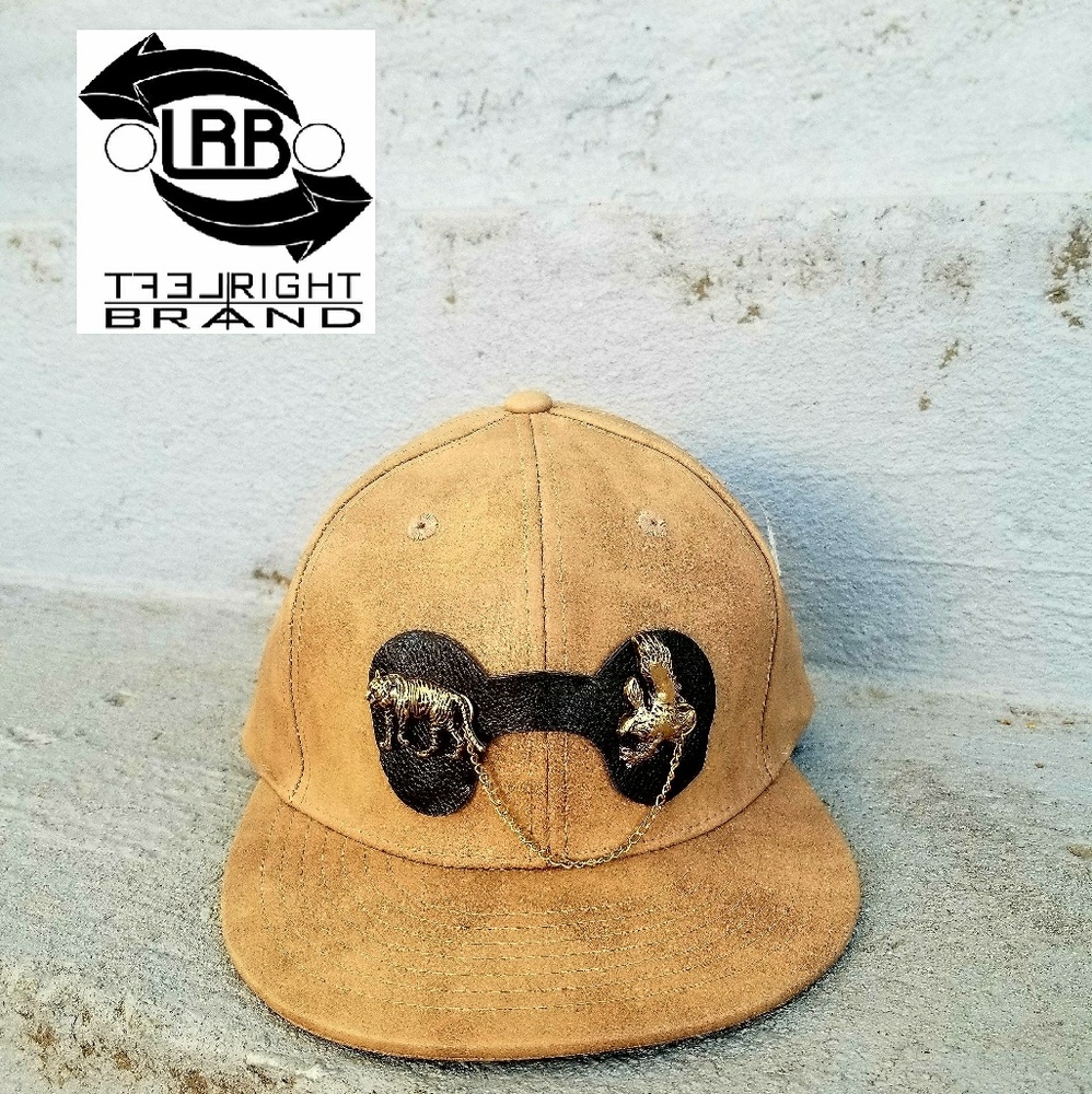 New leather hat with gold buckle
