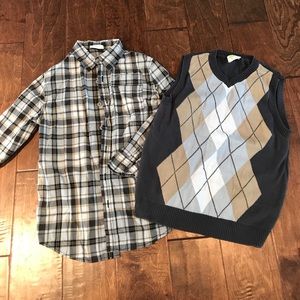 Boys Crazy 8 collared shirt and vest. Size 7-8