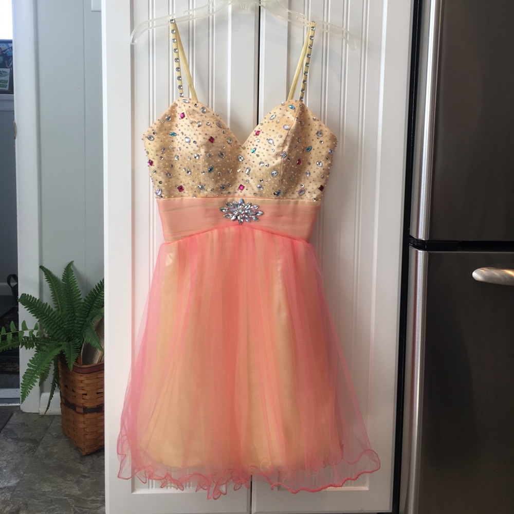 Yellow & Pink Homecoming Dress
