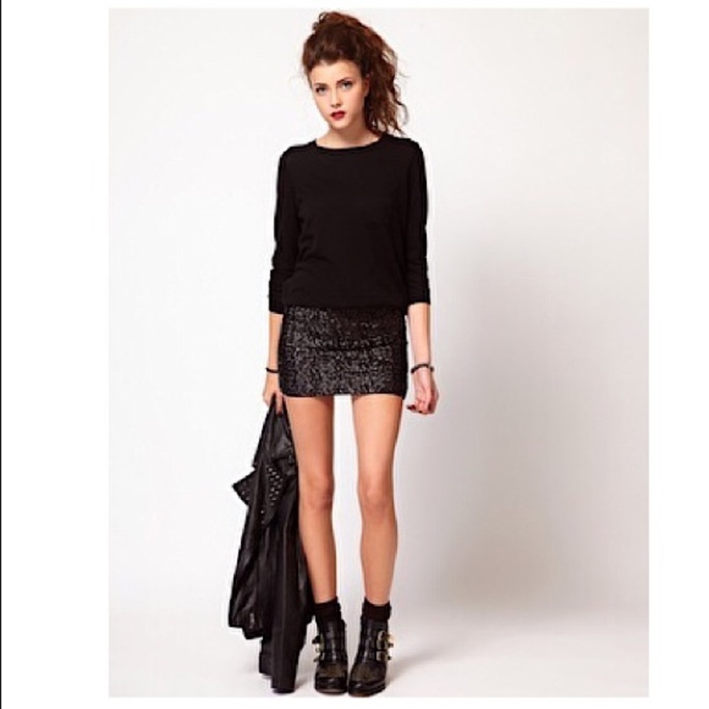 Bebe Mini Sequin Skirt