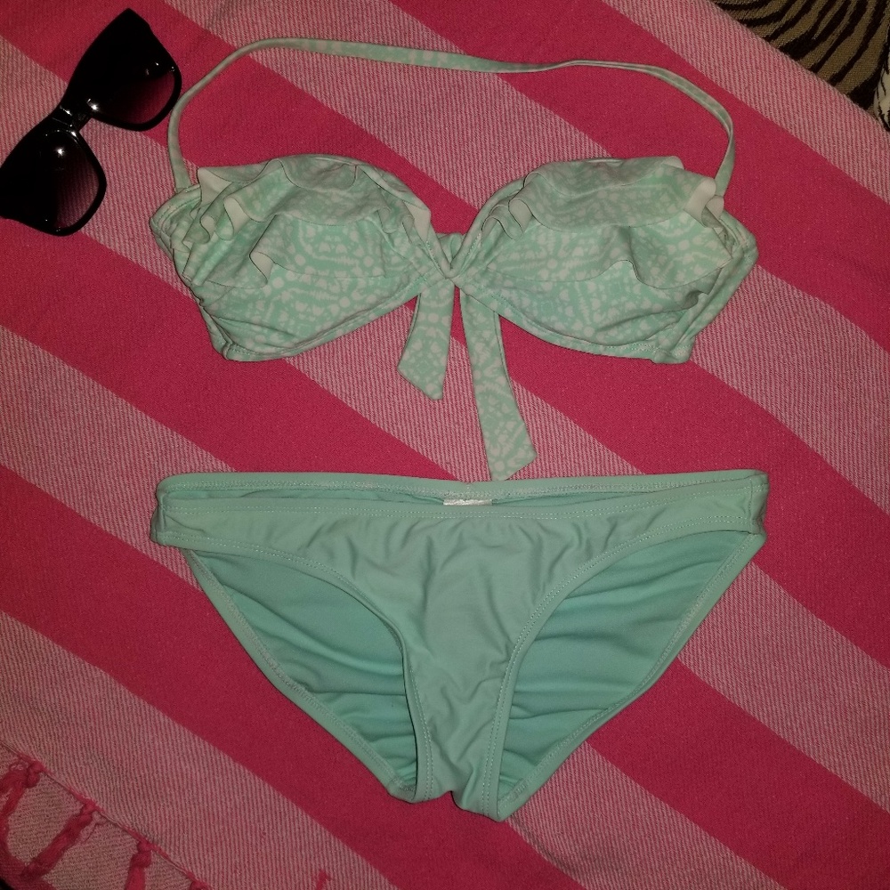 Xhilaration Aqua/White Bikini