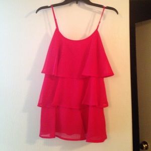 Scoopneck ruffle top tanks