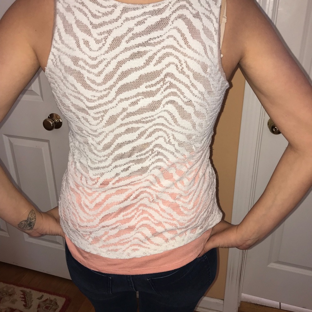 Lace Block Color Tank - Picture 2 of 2