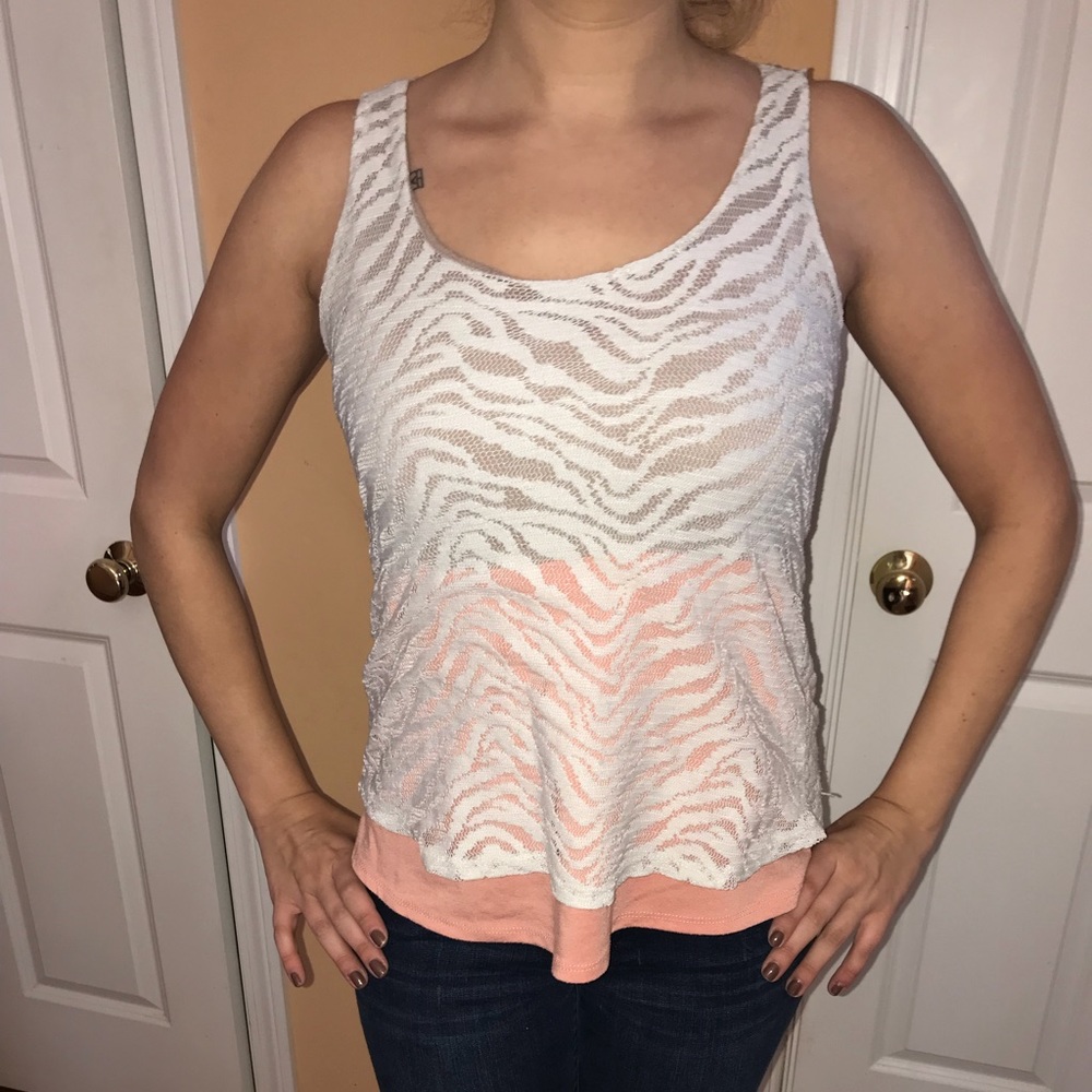Lace Block Color Tank