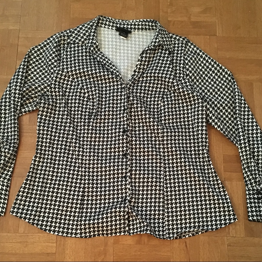 Hounds Tooth Black and White Dress Shirt