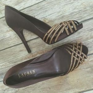 Ralph Lauren "Balina" Satin Heels