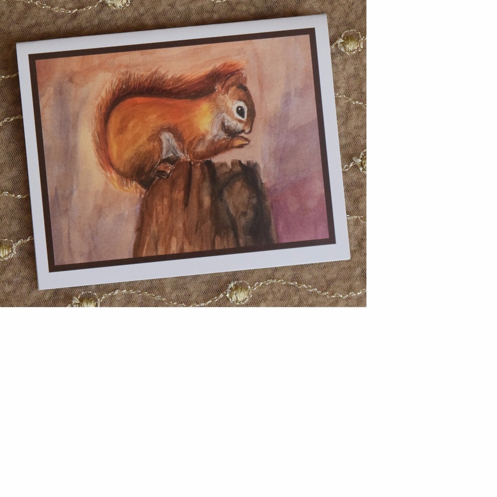 Sale-"Squirrel" note cards from original artwork.