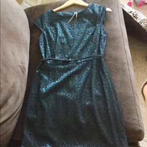 EUC Size 10 Andrew Marc NY Green & Black Dress