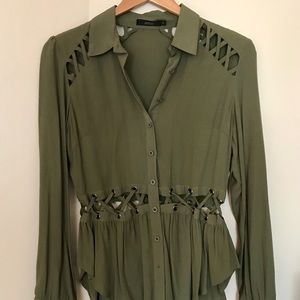 Millau | Lattice cutout blouse