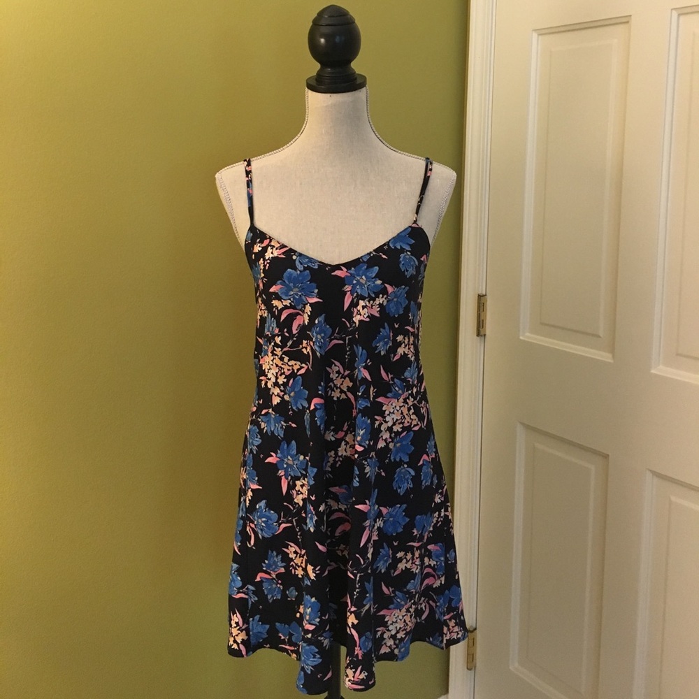 Zara dark blue floral dress