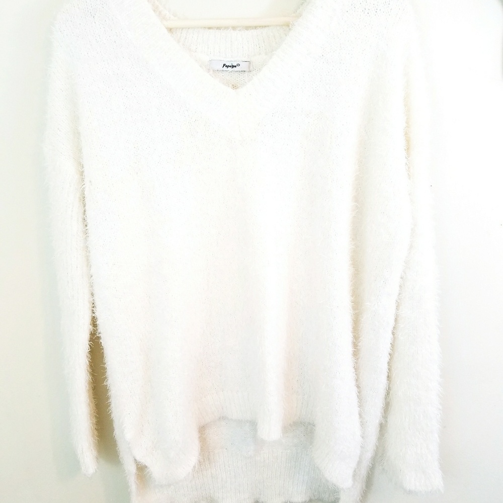 Cream fury sweater
