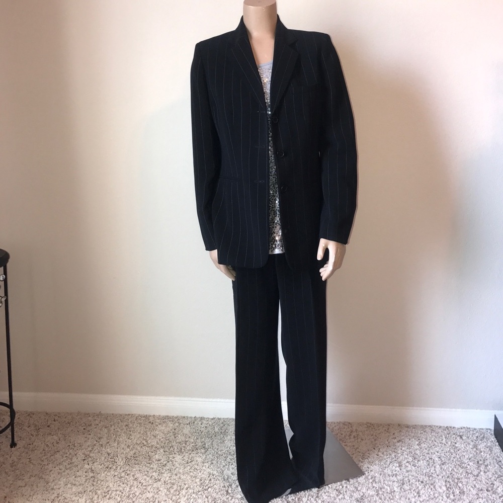 Kasper Pinstripe Blazer and Trouser Pantsuit