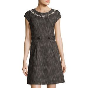 Nanette Lepore Fringe-Trim Fit & Flare Dress
