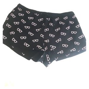 pink and black eyeglass forever 21 pajama shorts