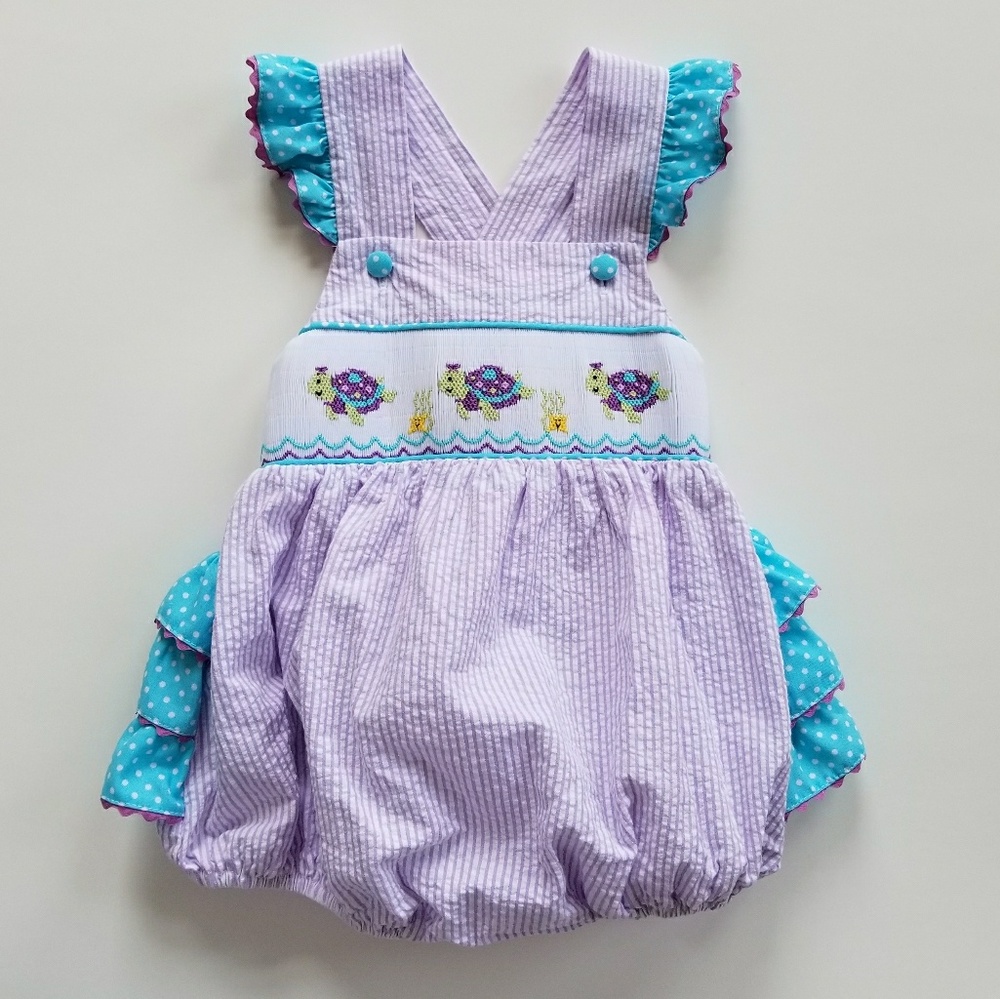 Stellybelly EUC Smocked Turtle Bubble