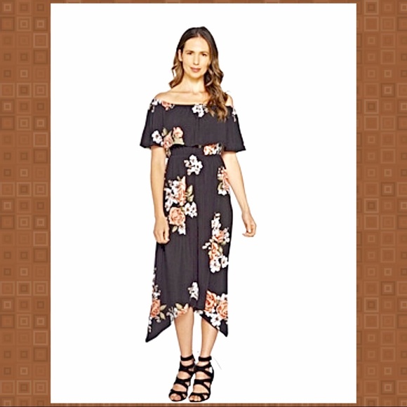 🍂Pretty On/Off the Shoulder Floral Print Dress🍂 - Picture 2 of 7