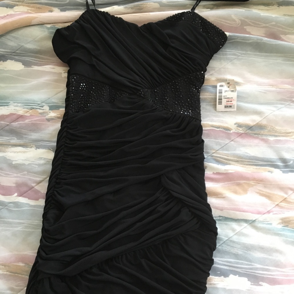Black Cocktail Dress- Strapless NWT Sz: M