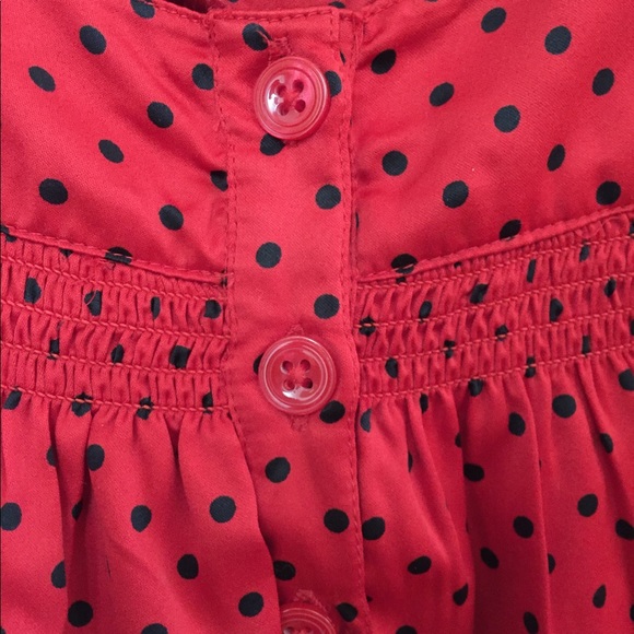 Beautiful red satin dress with black dots 3T - Picture 2 of 3