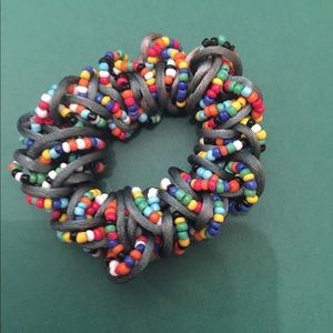 Multi- colored Beaded hair tie
