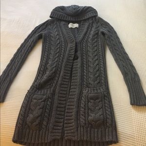 Aeropostale grey cable knit cardigan