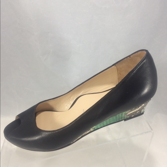 Ron White Open Toed black leather/real Snake Skin - Picture 1 of 8