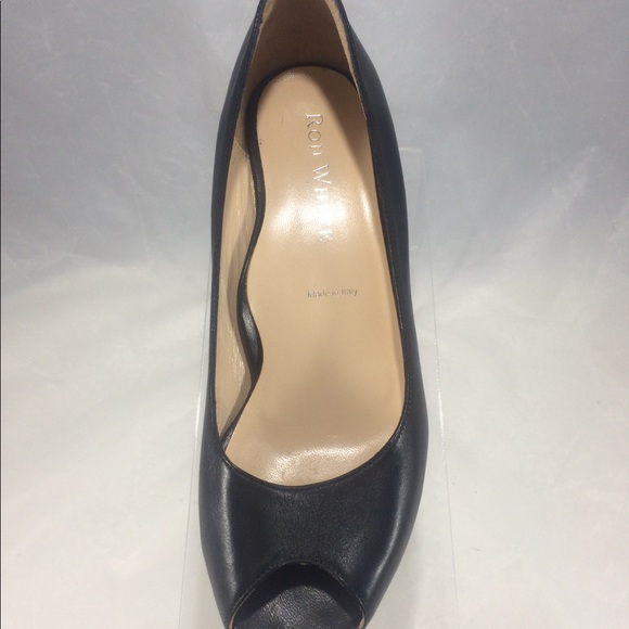 Ron White Open Toed black leather/real Snake Skin - Picture 2 of 8