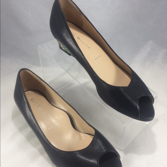 Ron White Open Toed black leather/real Snake Skin - Picture 3 of 8