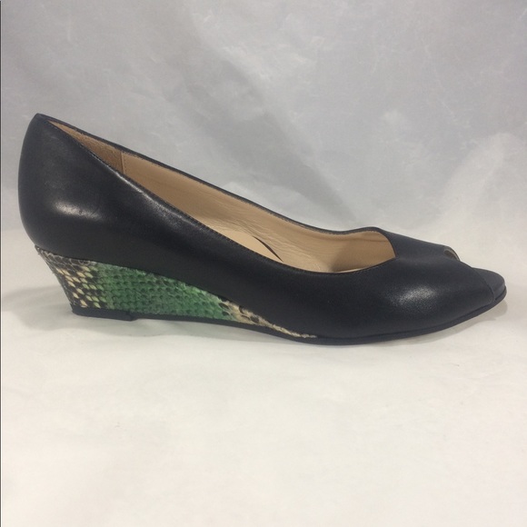 Ron White Open Toed black leather/real Snake Skin - Picture 6 of 8