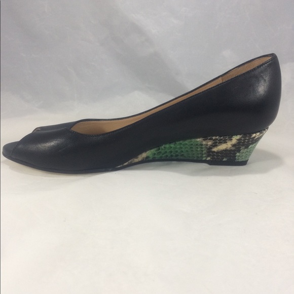 Ron White Open Toed black leather/real Snake Skin - Picture 7 of 8