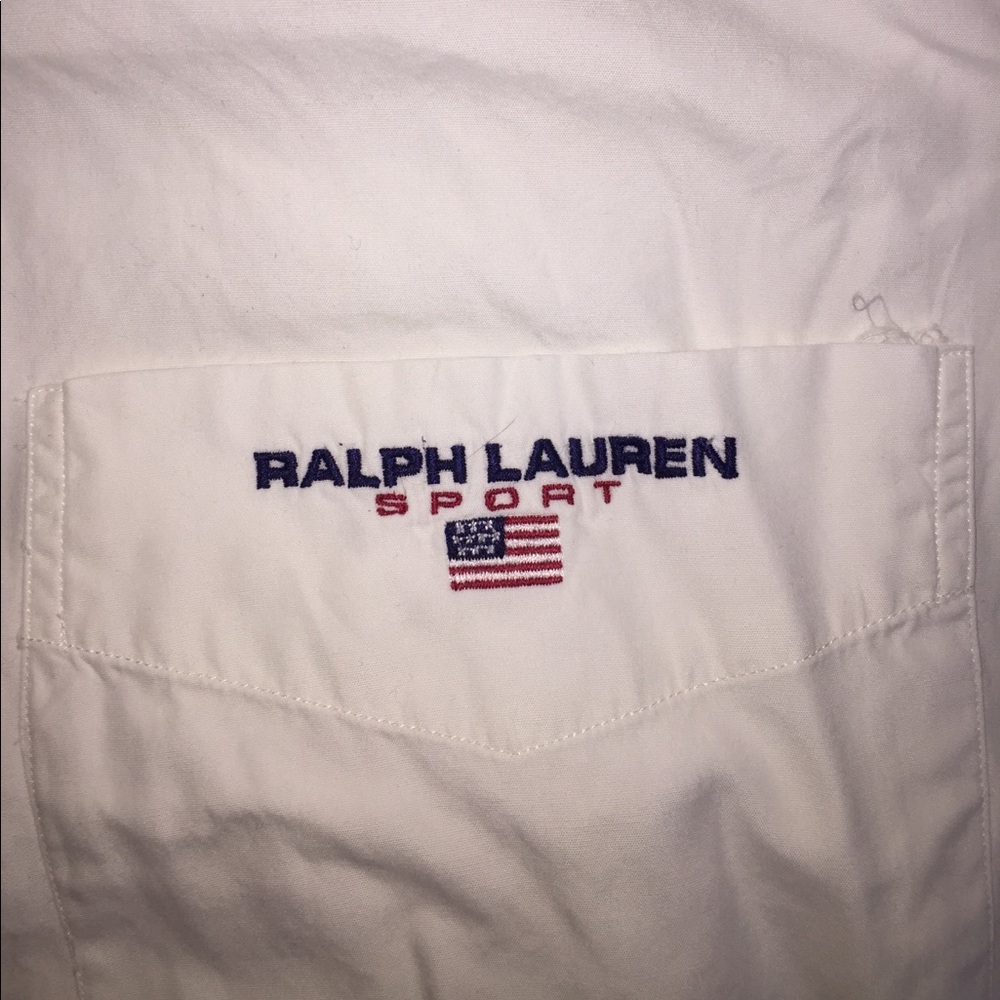 Vintage White Ralph Lauren Sport Men's Shirt