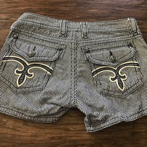 Seersucker Navy & White Rock Revival Shorts/ 27