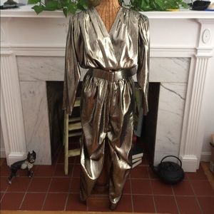 gold lame jumpsuit