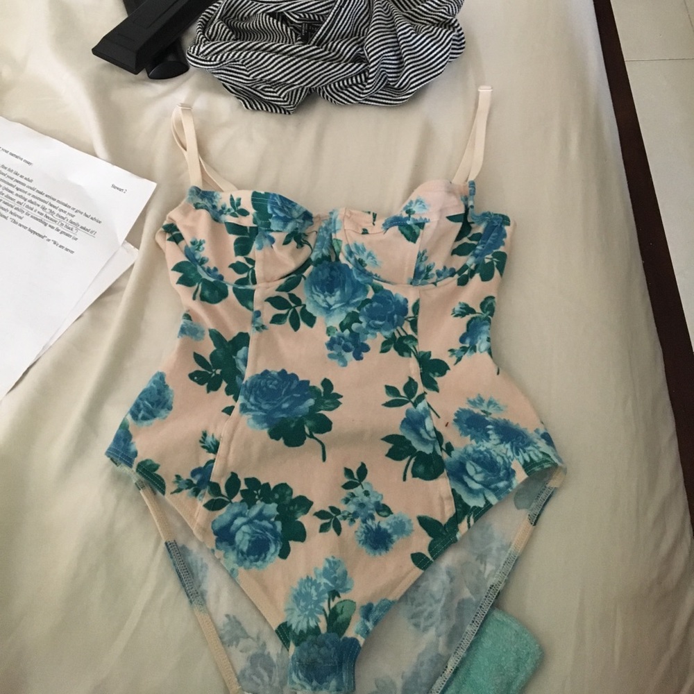 Floral body suit American apparel