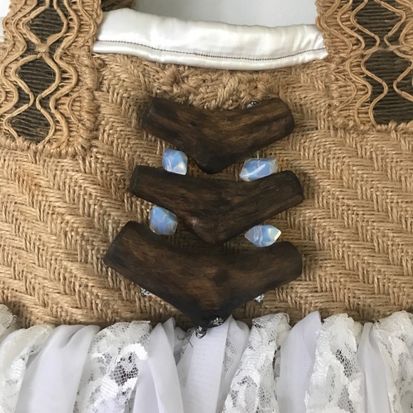 ONE OF A KIND HANDMADE NATURAL BAG. XL. WHITE. - Picture 3 of 8