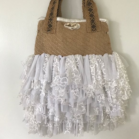 ONE OF A KIND HANDMADE NATURAL BAG. XL. WHITE. - Picture 6 of 8