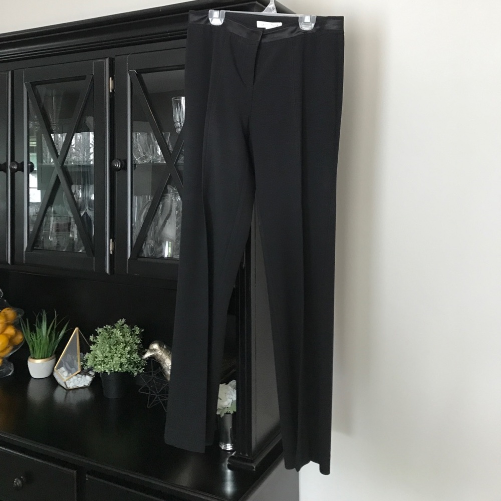 White House Black Market satin trim trousers