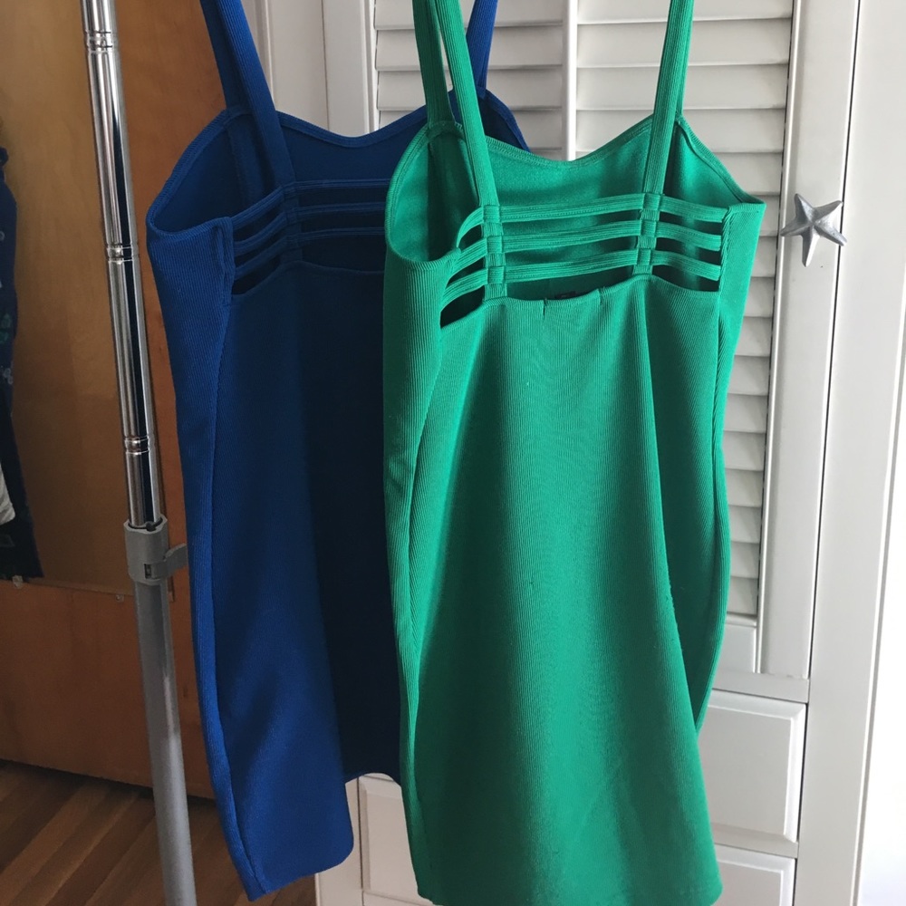 2-for-1! Bodycon Dresses in Green & Blue