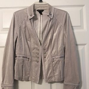 Dove gray jacket.