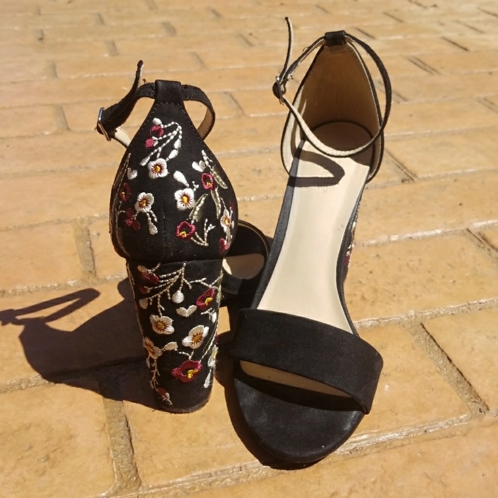 Block embroidery heels