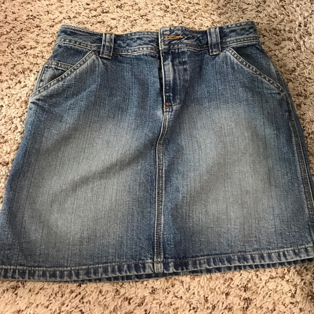 Old navy blue jean skirt