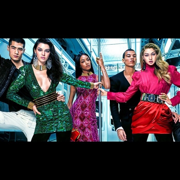 H&M Balmain Kendal Jenner Green Sequin Dress UK 10 - Picture 7 of 8