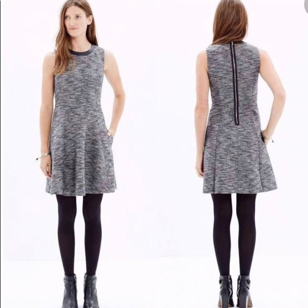 Size 4 Madewell tweed/faux leather dress!