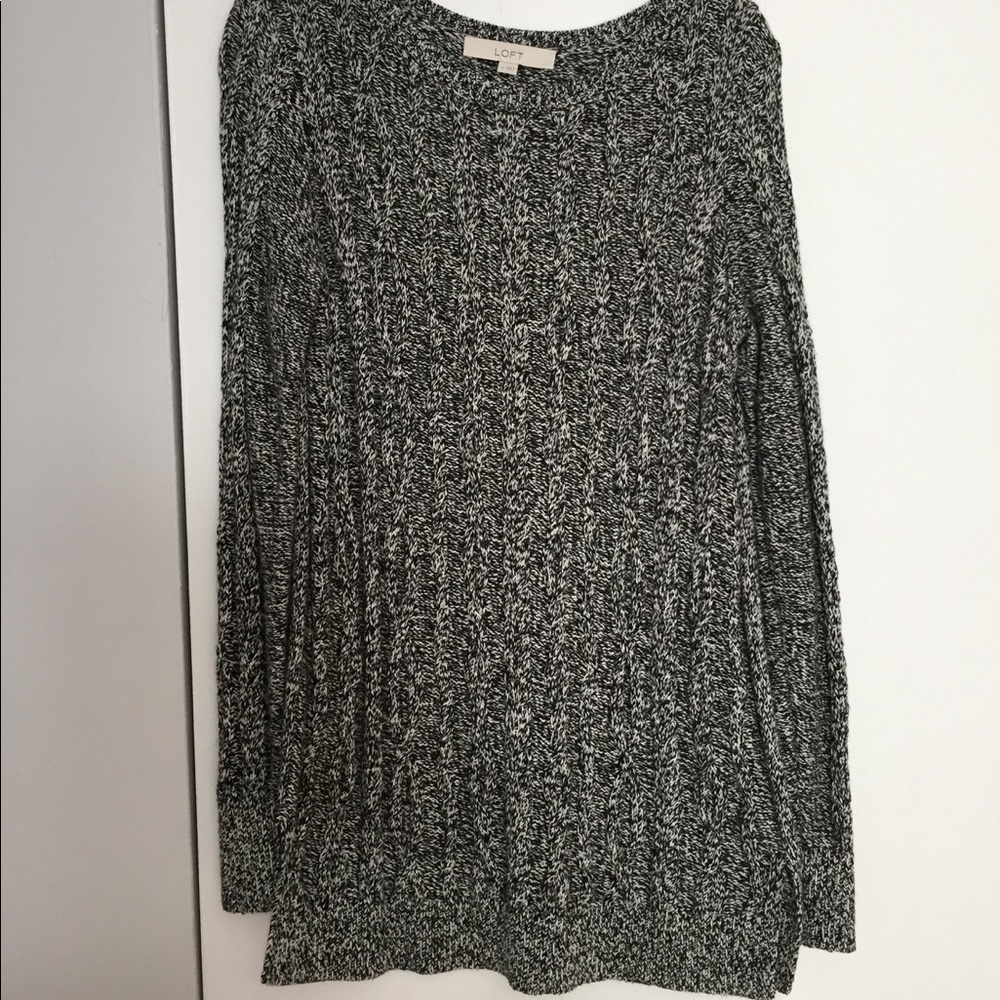 A very cozy, black and white marbled sweater:)