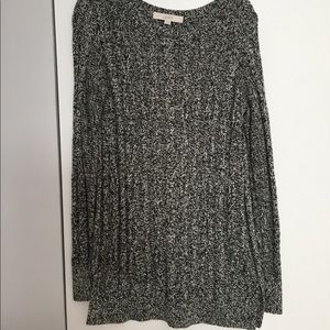 A very cozy, black and white marbled sweater:)