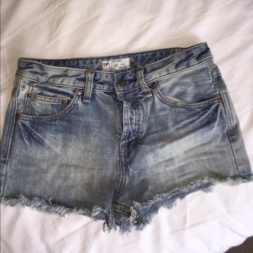 Free People Mid Rise Jean Shorts