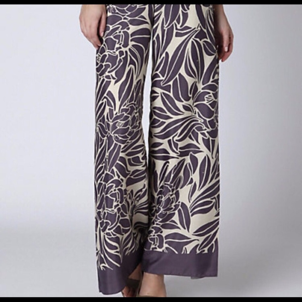 Leifnote anthropologie lotus blooms wide leg pant