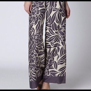 Leifnote anthropologie lotus blooms wide leg pant