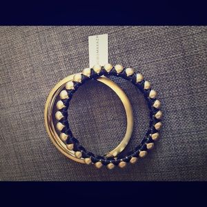 BCBGMAXAZRIA Gold & Black Bangles